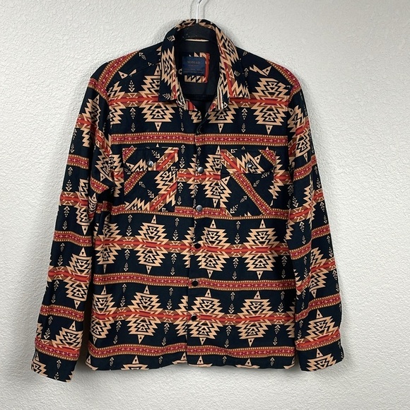 Nomad by Craft + Flow Nico Tobacco Aztec Twill Shirt Jacket Shacket Western Sz S - Picture 1 of 10